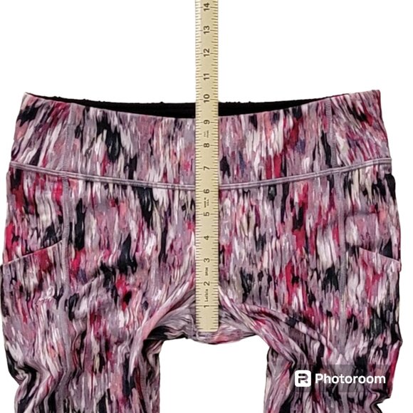 Lucy Multicolor Abstract Print 28" Full Length Leggings with Side Pockets Sz L - Picture 8 of 9